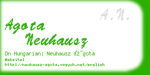 agota neuhausz business card
